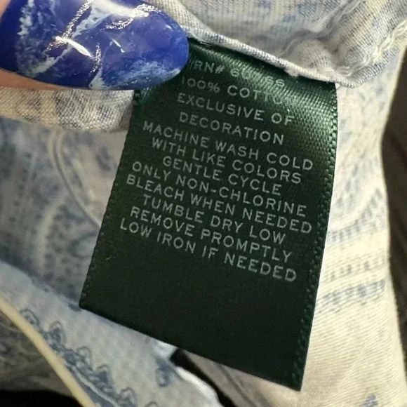 Ralph Lauren Paisley Button Down Cotton Collar Sleep Top XS NWT Preppy Classic - Picture 15 of 15